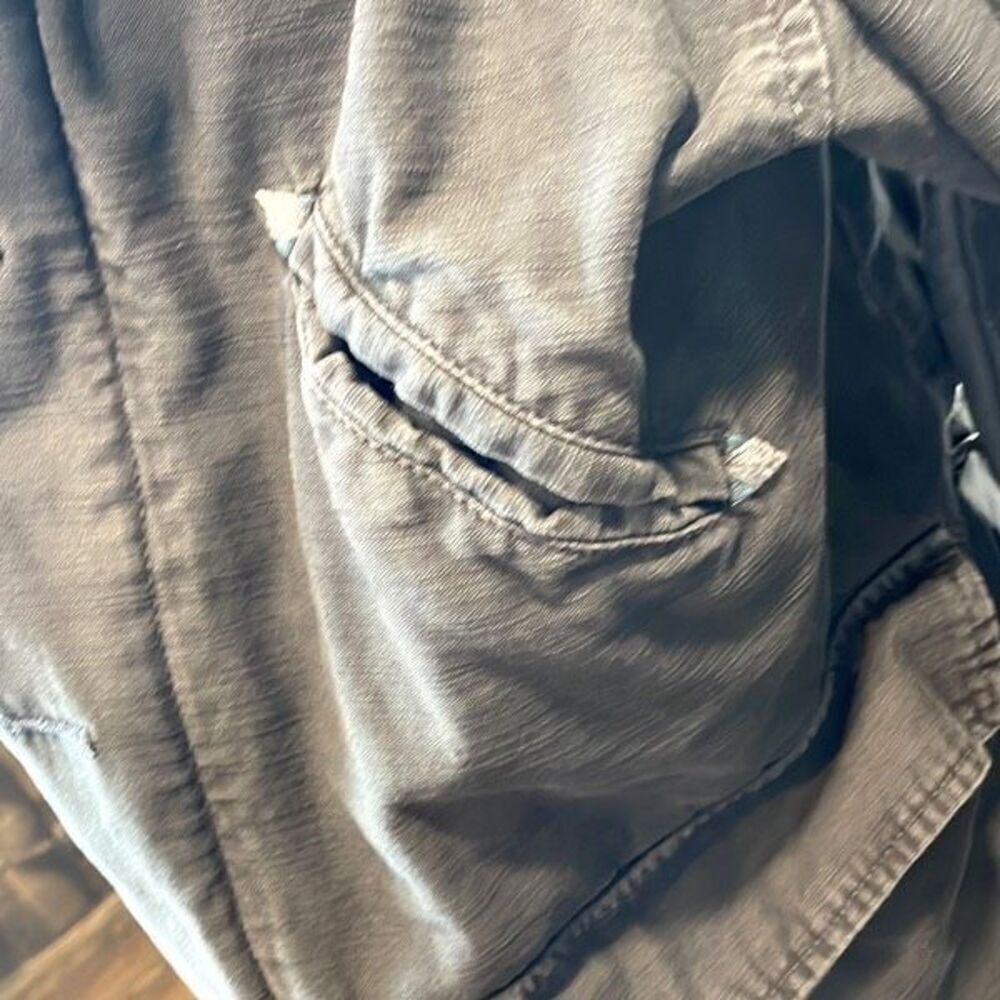 Free People Not Your Brothers Surplus Boho Military Jacket size XS Gray - Picture 5 of 14